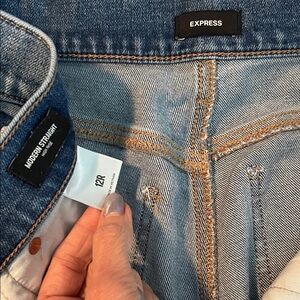 Express Women's Straight Leg Jeans - Light Blue